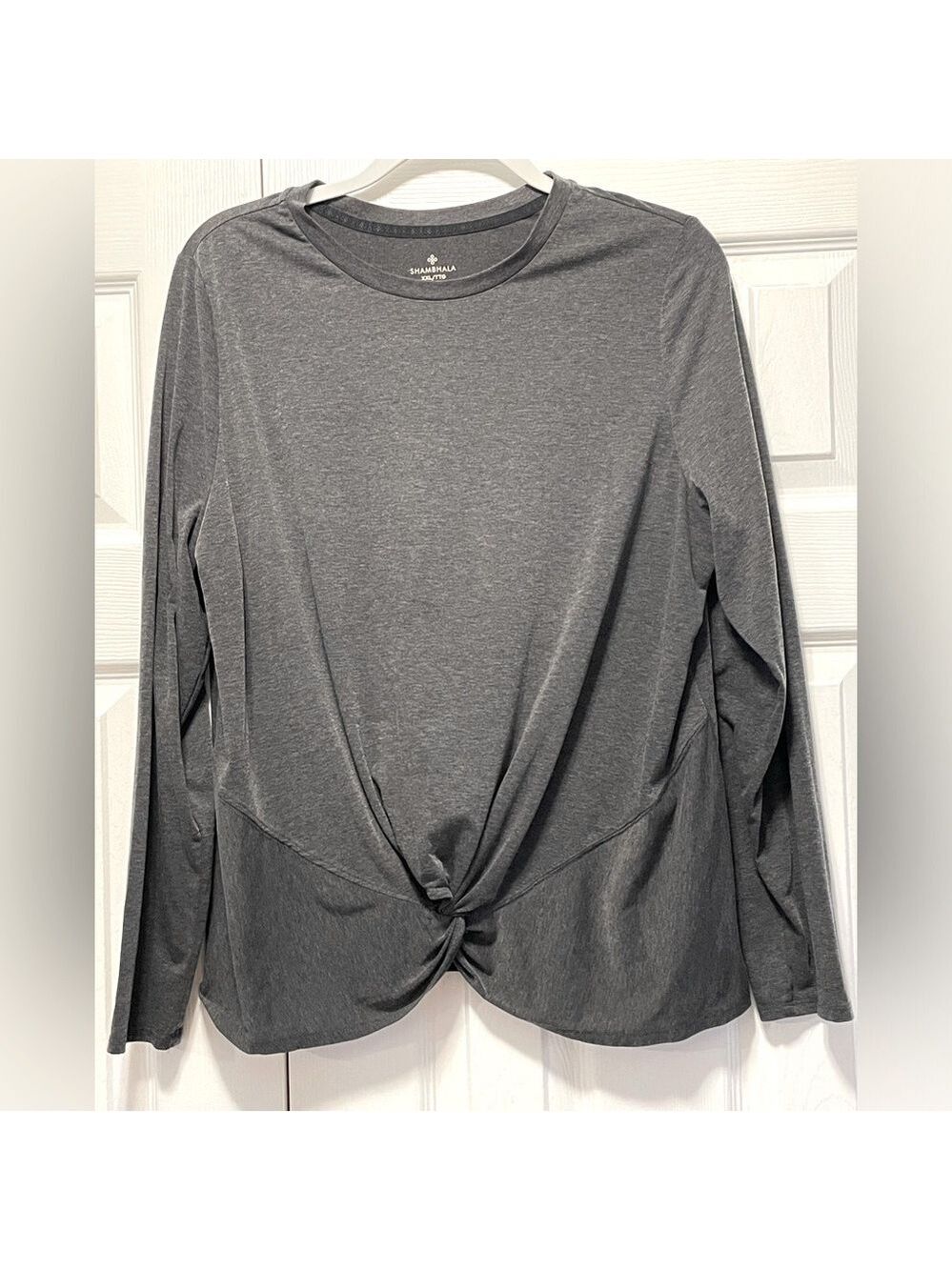 Shambhala twist scrunched detail front long sleeve top shirt XXL